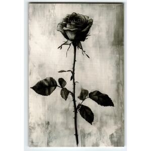 Vintage Photochrome Black Rose Postcard 5.5 x 4 Paper Unposted